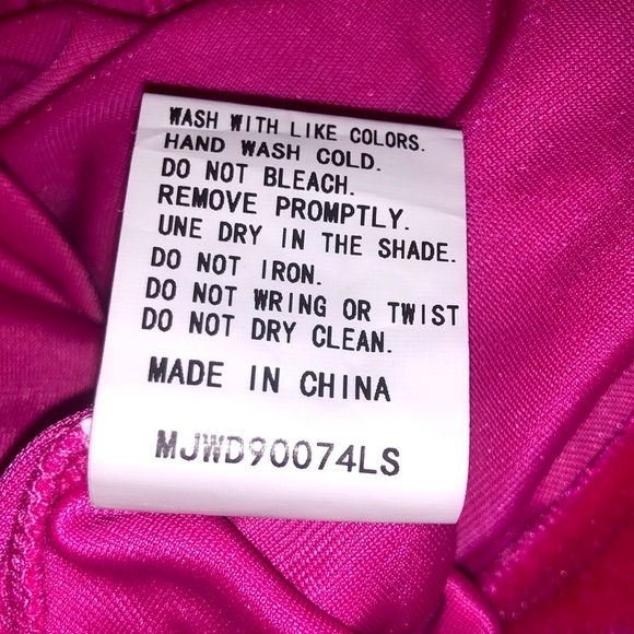 Hot pink velvet spaghetti strap gown - Picture 4 of 5